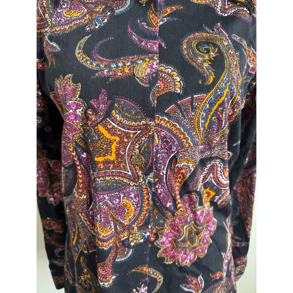 Vintage 70's Ms. Limited Black Paisley Dagger Collar - Picture 4 of 4